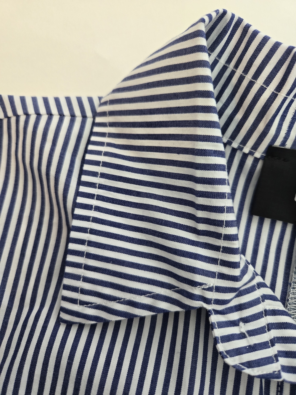 NWOT OZANI N KU Two-Tone Blue Striped & Chambray Button-Down Shirt Womens Size S - Picture 6 of 13